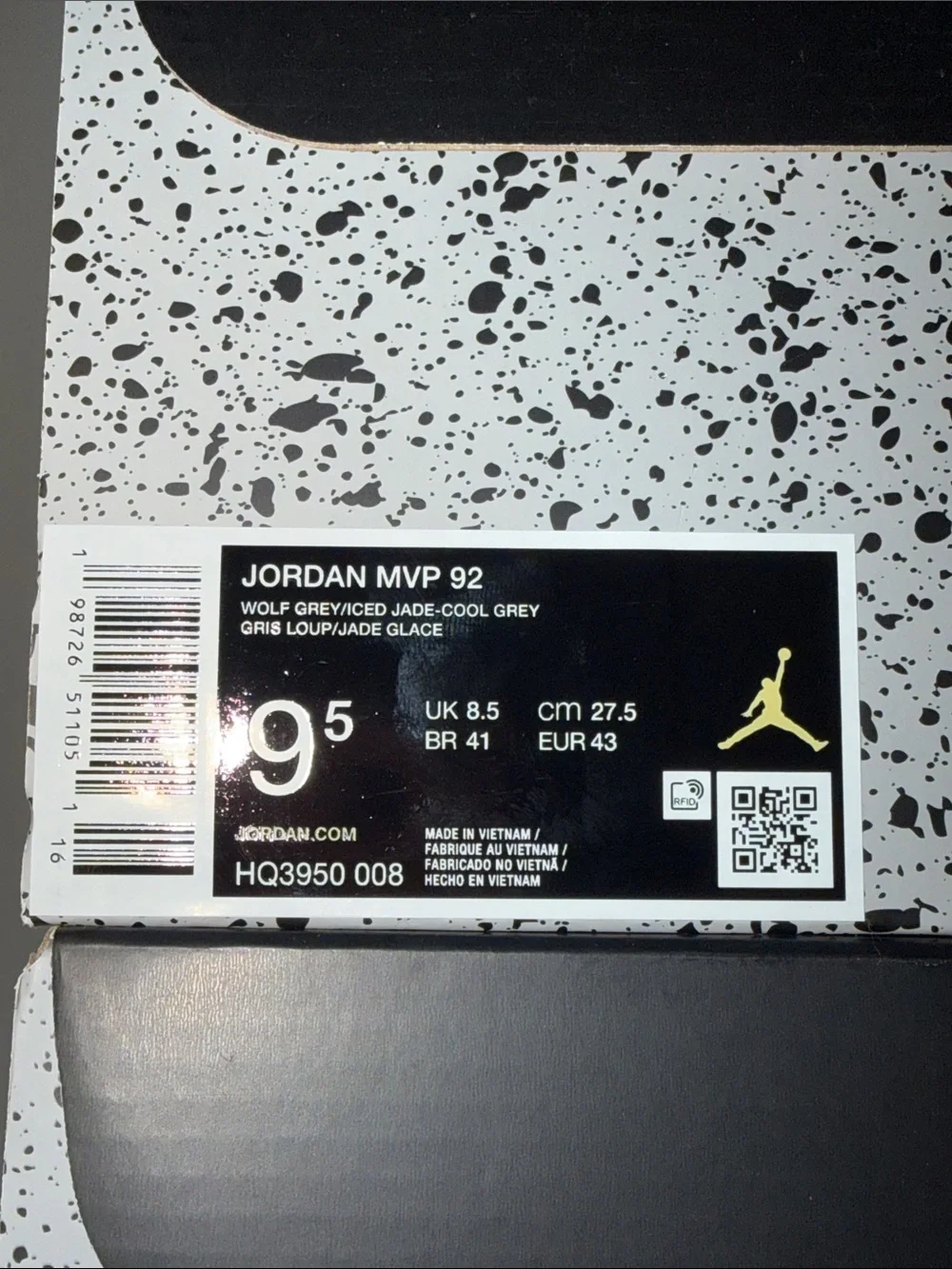 Air Jordan MVP 92 Wolf Grey Jade HQ3950-008 Men’s Size 9.5